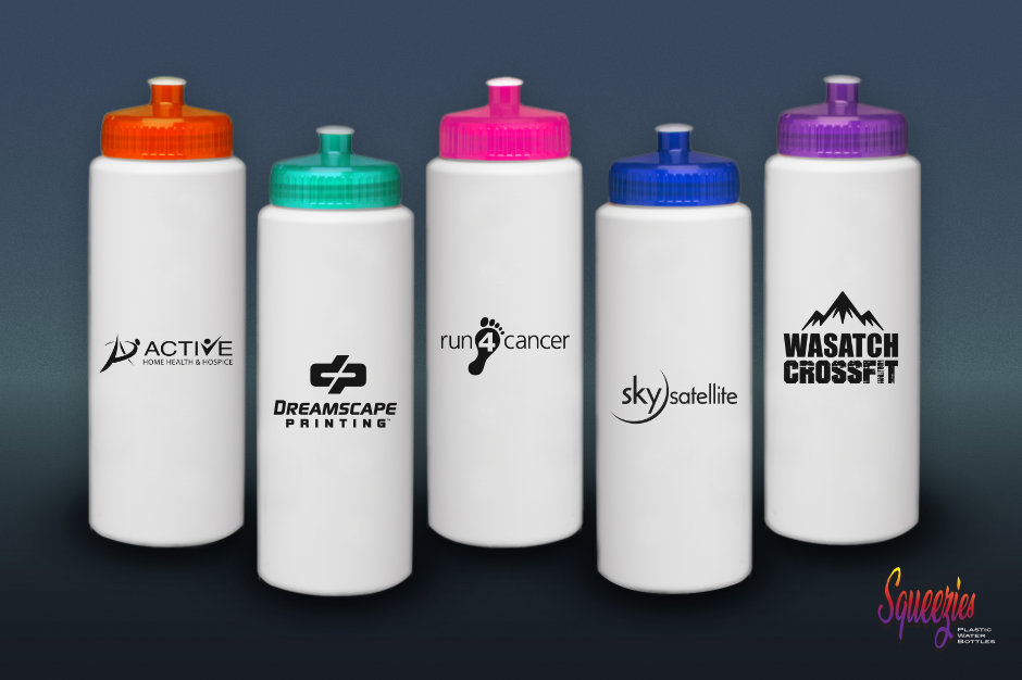 Squeezies™ Color Fusion Lid 32 oz Water Bottles
