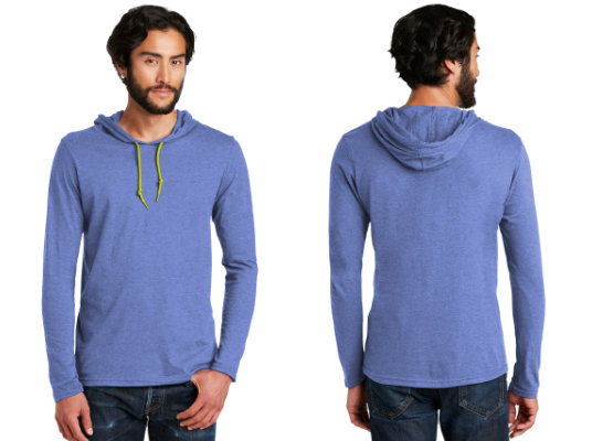987 - Anvil® 100% Combed Ring Spun Cotton Long Sleeve Hooded T-Shirt