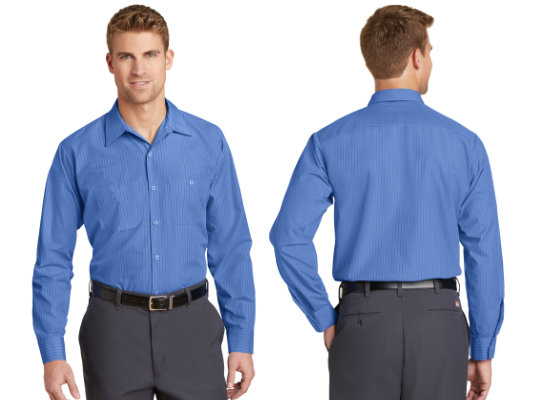 CS10 - Red Kap® Long Sleeve Striped Industrial Work Shirt